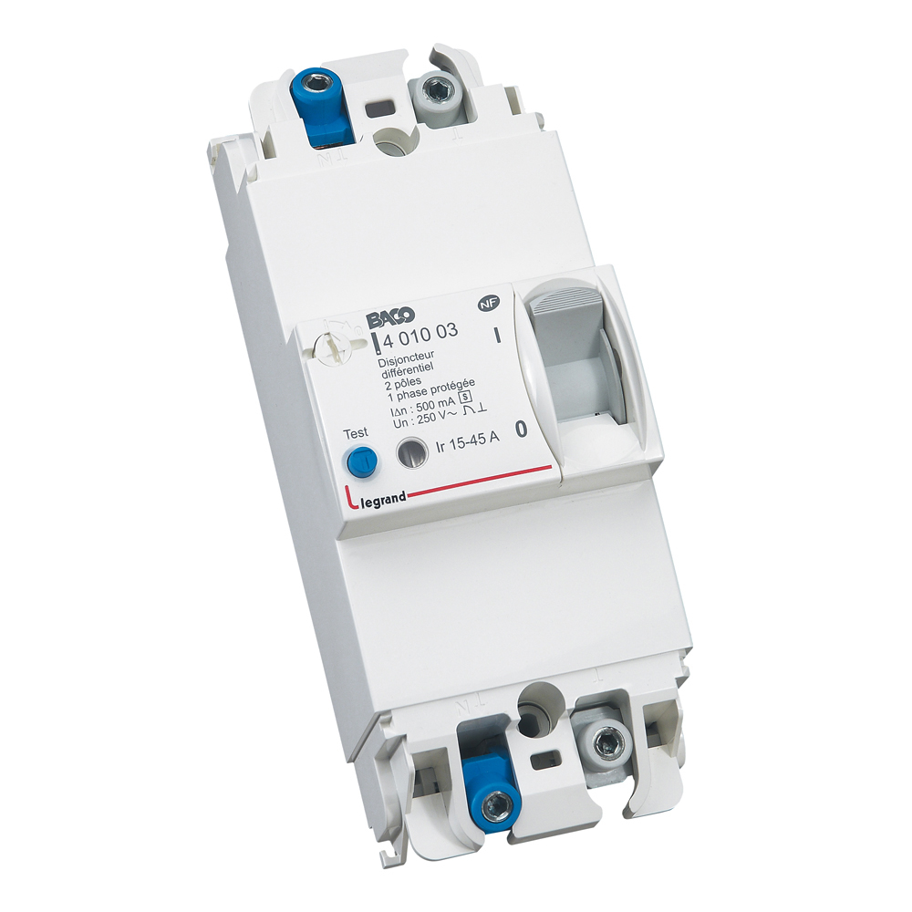 Disjoncteur de branchement Enedis 2P bipolaire différentiel 500mA sélectif - 45A – Image 2