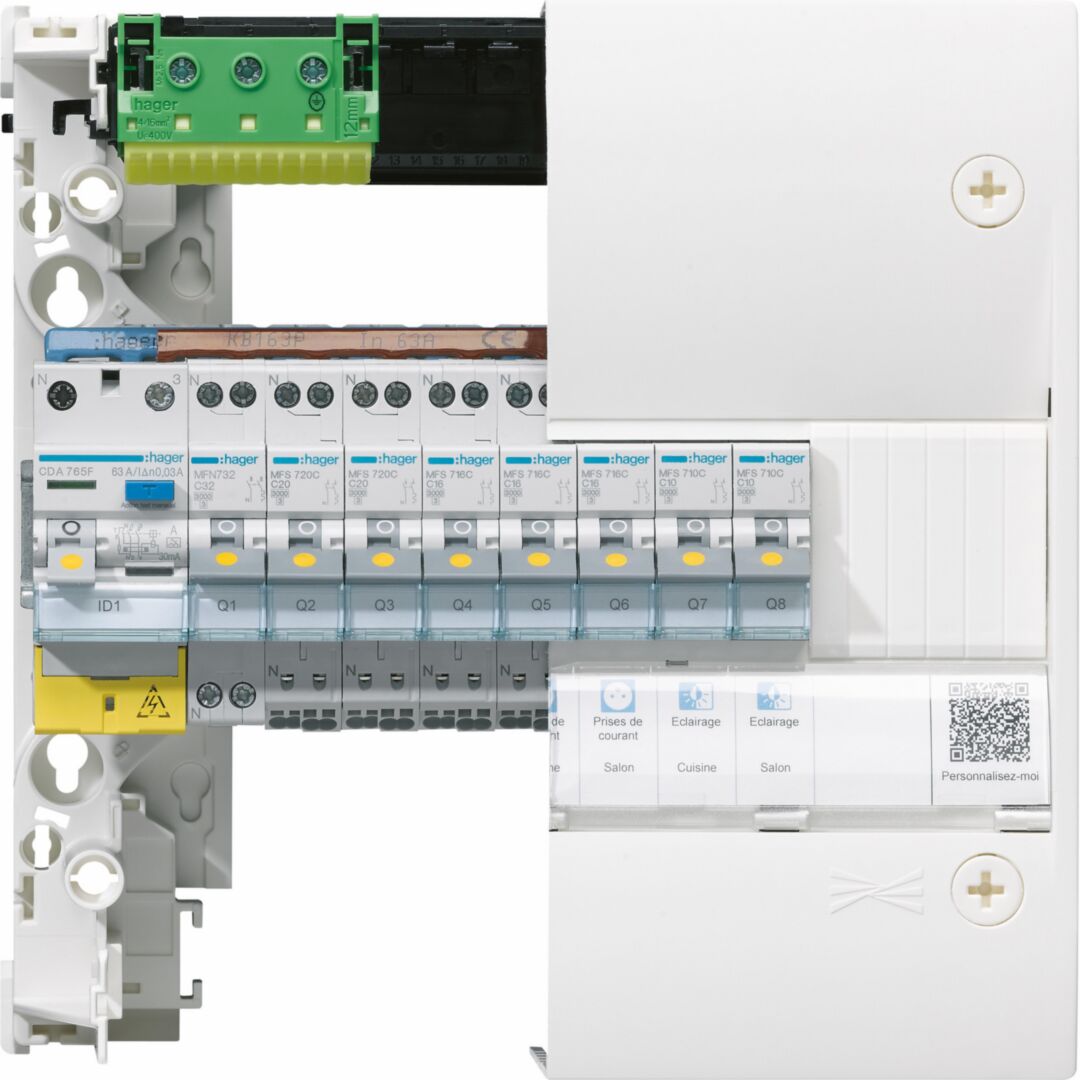 Porte opaque blanc gamma+ pour coffret gamma 13, 1 rangée 13 M – Image 4