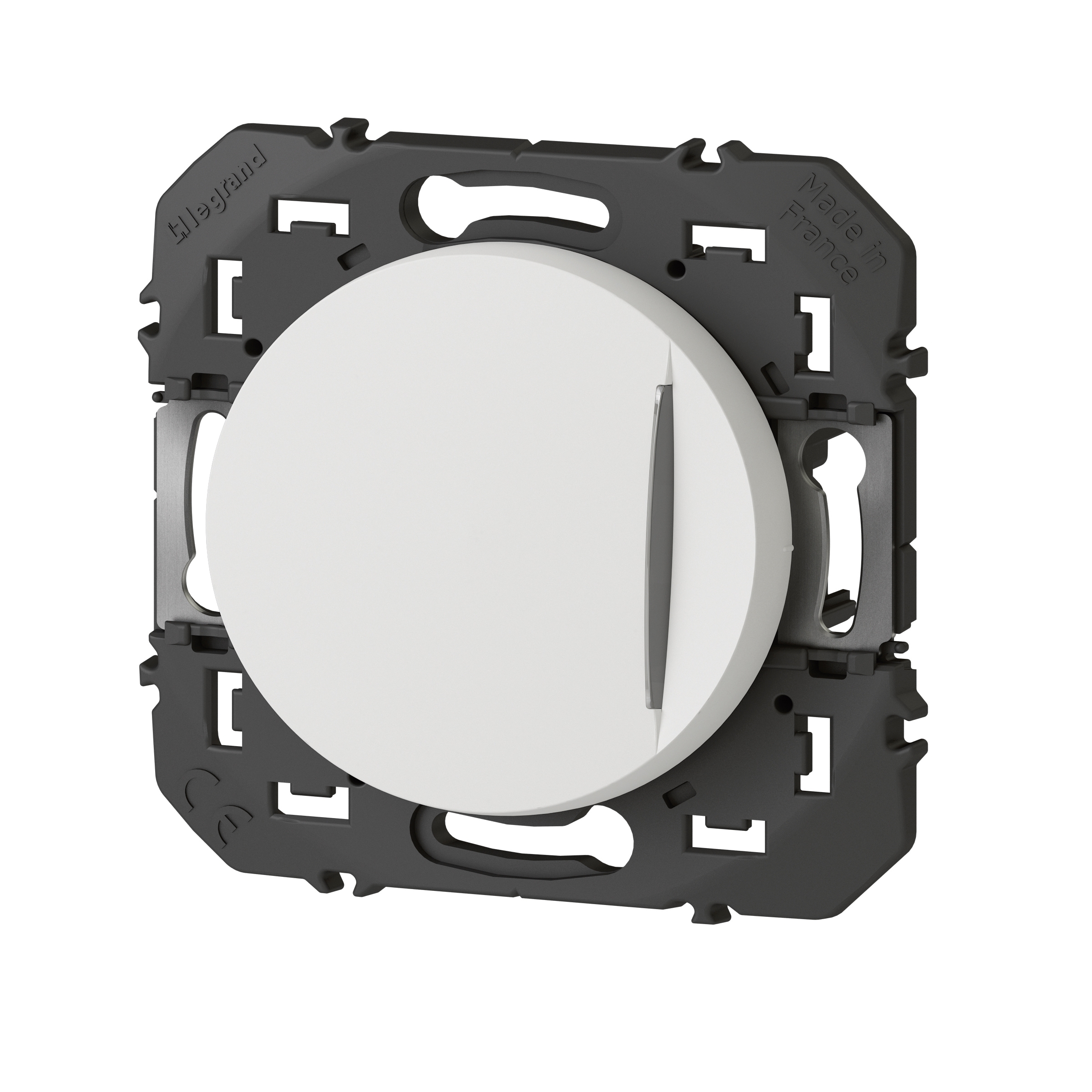 Poussoir simple avec voyant lumineux dooxie 6A 250V~ finition blanc – Image 2