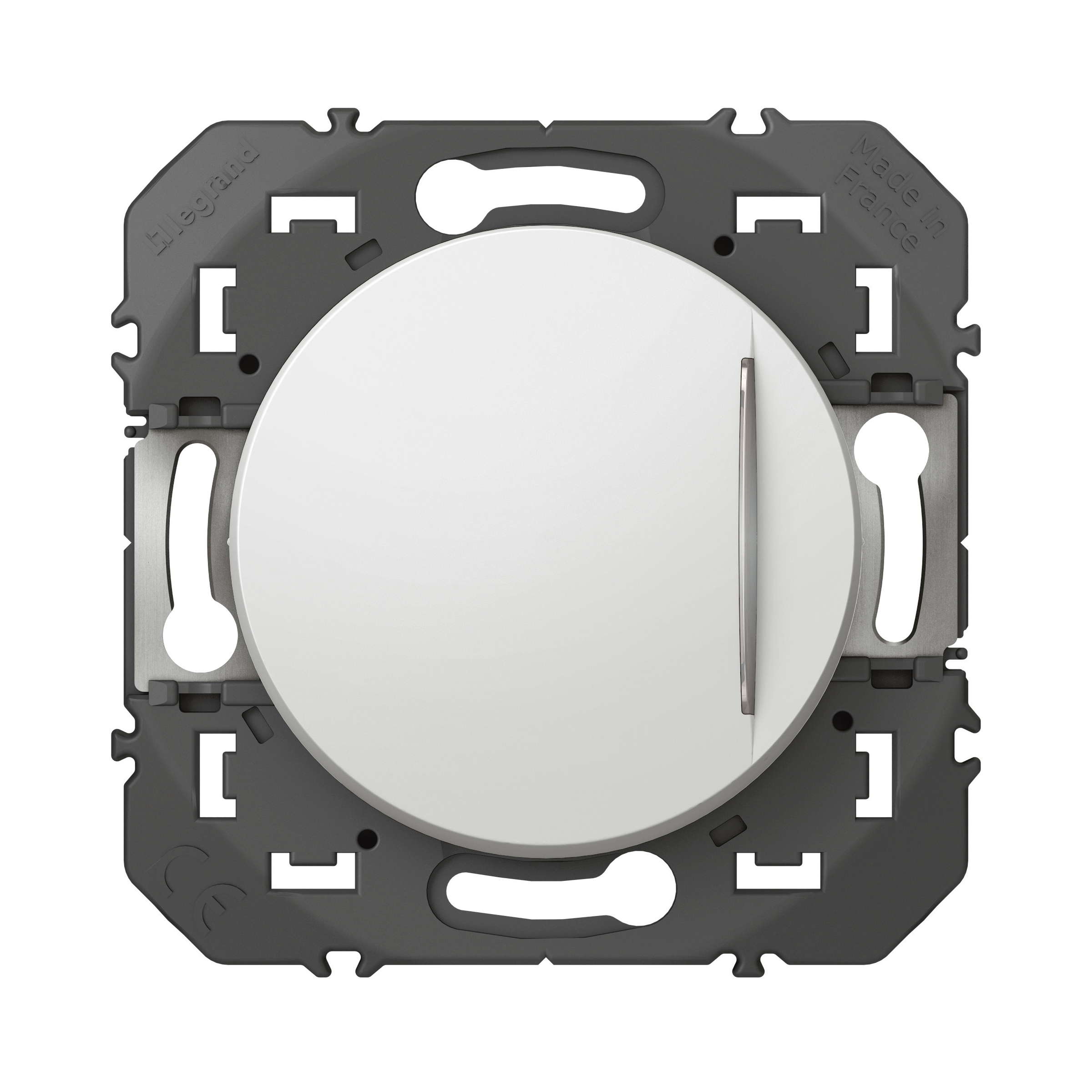 Poussoir simple avec voyant lumineux dooxie 6A 250V~ finition blanc – Image 3