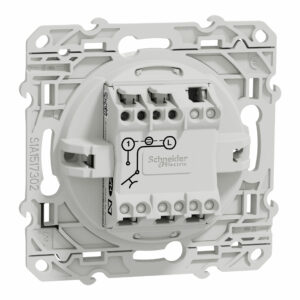 Odace 2011 - poussoir lumineux - blanc - 10A - voyant LED bleu 0,15mA