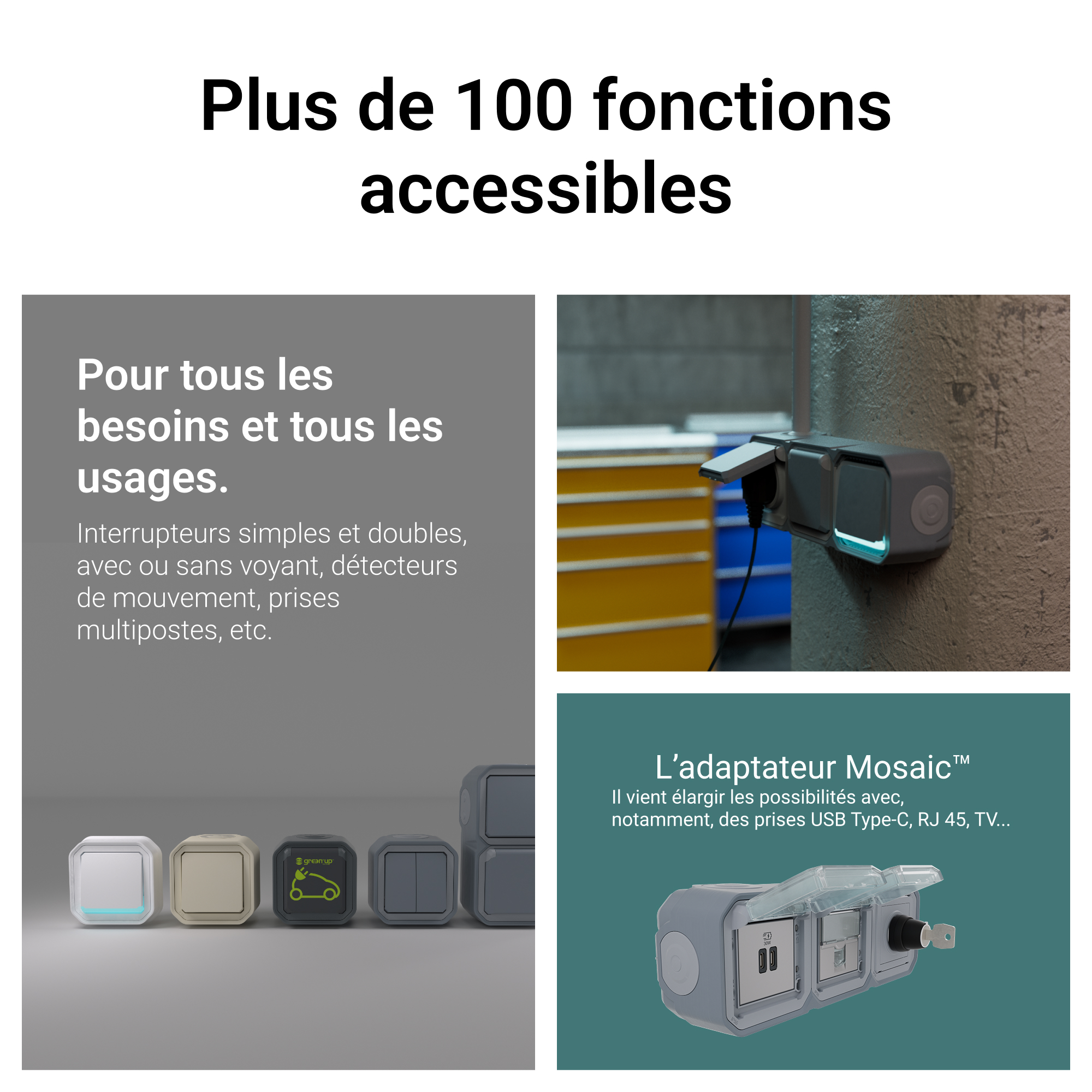 Prise pour recharge véhicule électrique Plexo complet saillie anthracite – Image 4