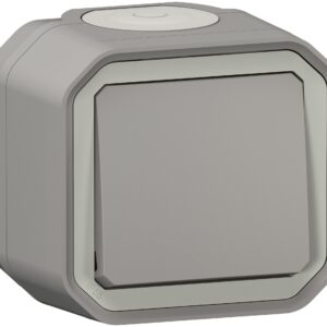 Interrupteur ou va-et-vient 10AX 250V étanche Plexo complet saillie gris