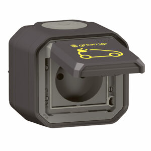 Prise pour recharge véhicule électrique Plexo complet saillie anthracite