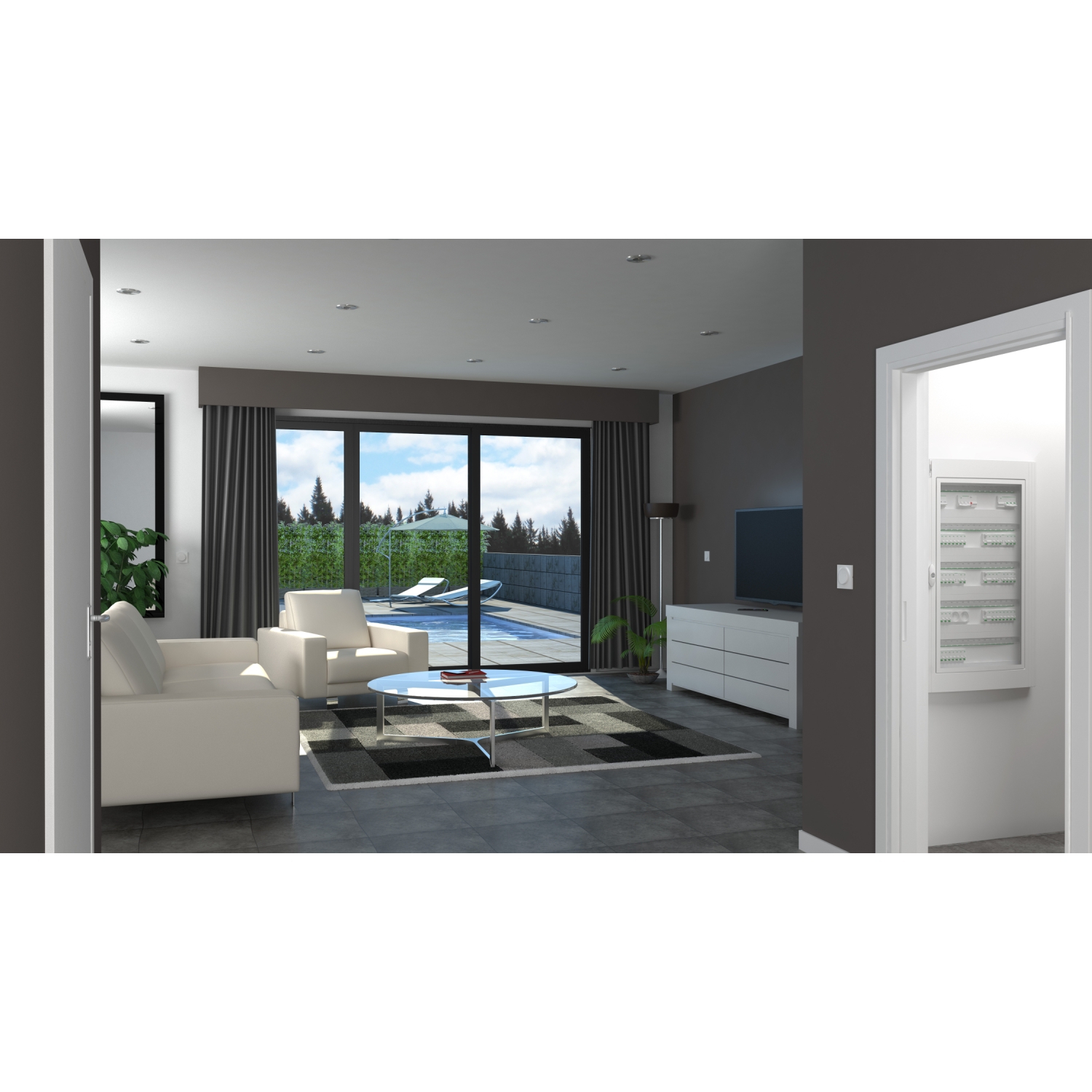 PrismaSeT XS - Porte pleine RAL9003 pour coffret saillie 4 rangées 24 modules – Image 3