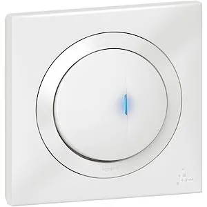 Poussoir simple lumineux dooxie IP44 6A 250V~ livré avec plaque carrée blanche – Image 4