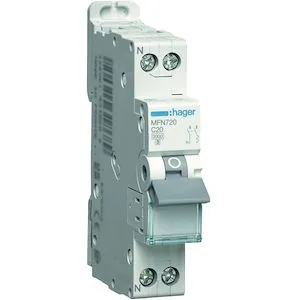 Disjoncteur Phase + Neutre 20A 3kA Courbe C bornes à vis 1 Module – Image 5