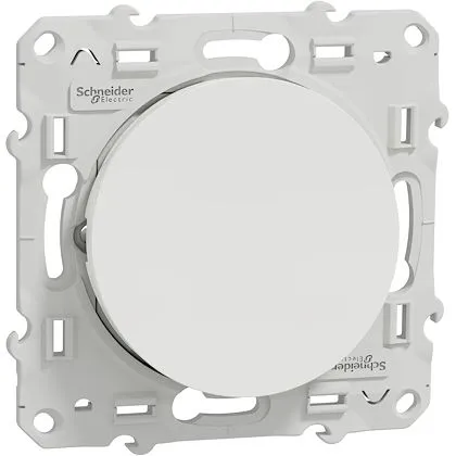 Odace 2011 - poussoir lumineux - blanc - 10A - voyant LED bleu 0,15mA