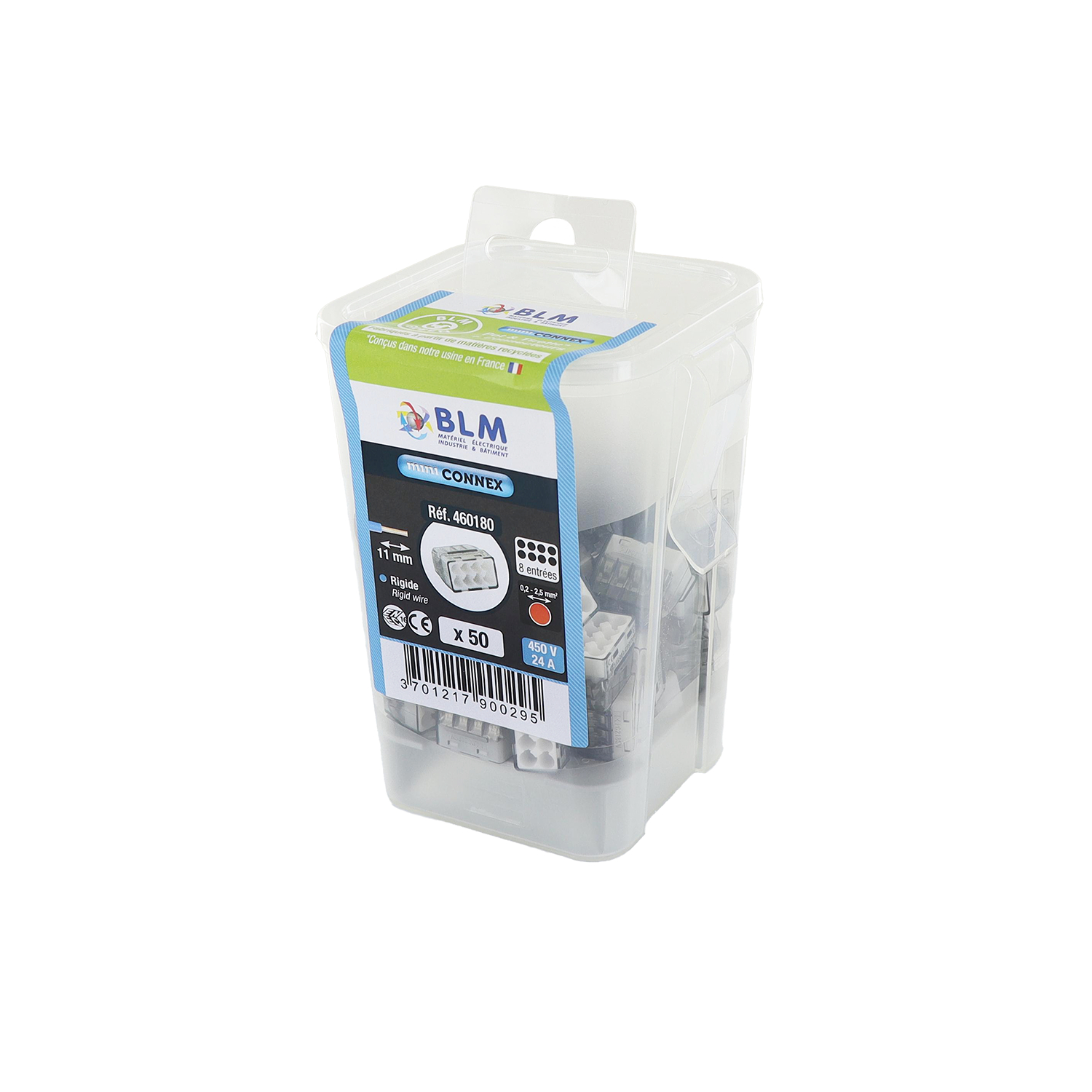 Borne de connexion transparente 8 entrées noires MINI CONNEX green – Image 5