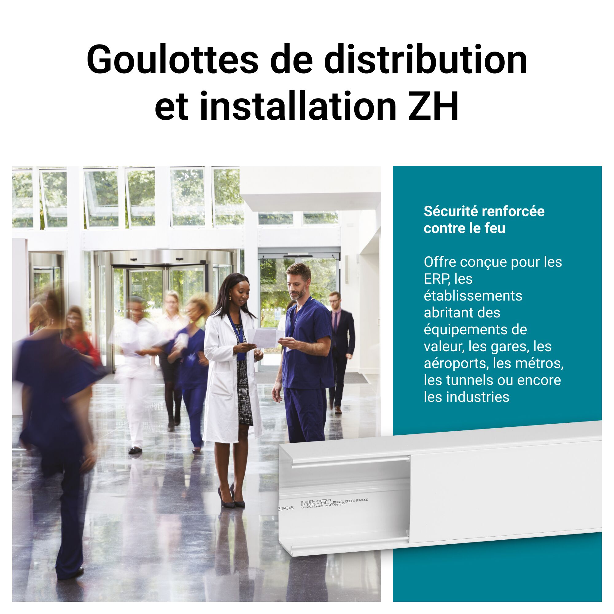 Goulotte Logix 45-160x50-3 compartiments-2m-Livré sans couvercle-PVC Blanc Artic – Image 5