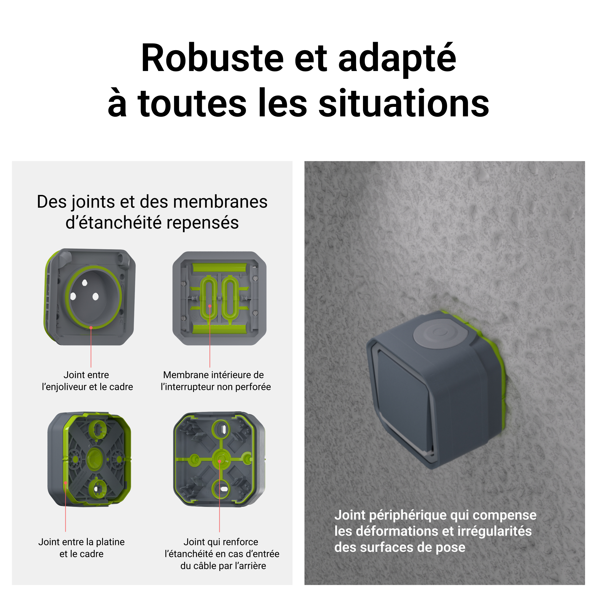 Interrupteur ou va-et-vient 10AX 250V étanche Plexo complet saillie gris – Image 14