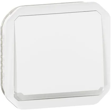 Poussoir NO lumineux Plexo composable blanc 069632L