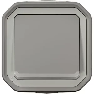 Poussoir NO lumineux Plexo complet saillie gris 069722L