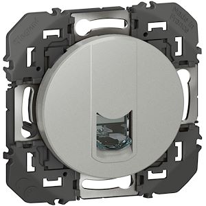Prise blindée RJ45 catégorie 6 FTP dooxie finition alu 600476