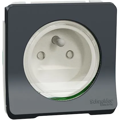 Mureva Styl - Prise de courant 2P+T - composable -IP55-IK08 - connex auto - gris MUR36133