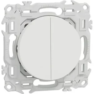 Odace - double va-et-vient ou poussoir - 10AX - blanc craie S920214