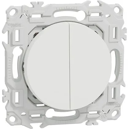 Odace - double va-et-vient ou poussoir - 10AX - blanc craie S920214