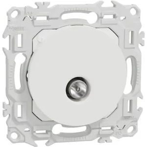 Odace - prise TV simple mâle - sortie coaxiale - blanc craie S920445