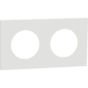 Odace - plaque de finition 2 postes - couleur Blanc craie S920704
