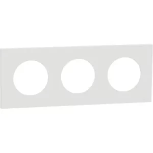 Odace - plaque de finition 3 postes - couleur Blanc craie S920706